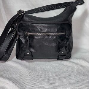 Great American Leather Works Black Leather Shoulder Bag Classic